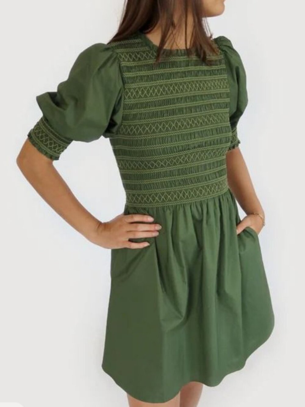 Hill House Home The Vivi Nap Dress Size Small Leaf Green MSRP $150